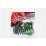 Grubs 3.5 " Smoke / Green Flake