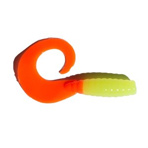 Grubs 3,5'' Chartreuse / Orange Tail