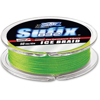 SUFIX 832 Ice Braid 4 lb. Neon Lime 50 Yd