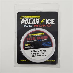 HT Ice Red Fishing Line 8LB Test - 110 Yards Per Spool