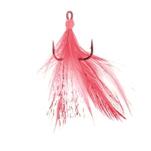 MUSTAD Dressed Treble - Red Hook / Red Grizzly Feathers