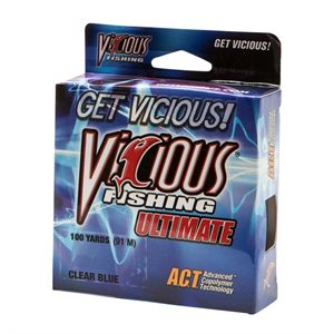 VICIOUS Ultimate Mono 20LB Clear / Blue Fluoresecent 100YRD